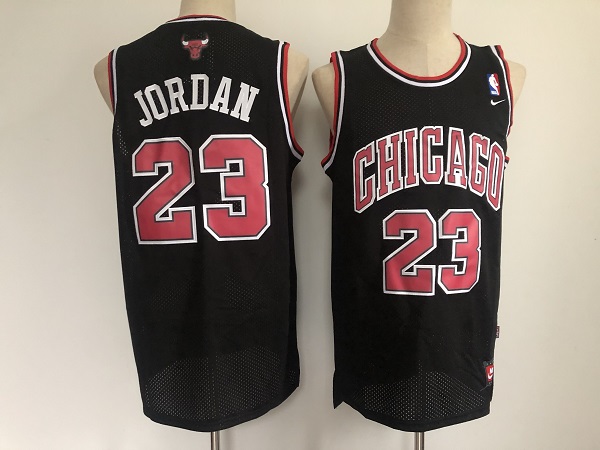 Men's Chicago Bulls #23 Michael Jordan Black Stitched NBA Jersey